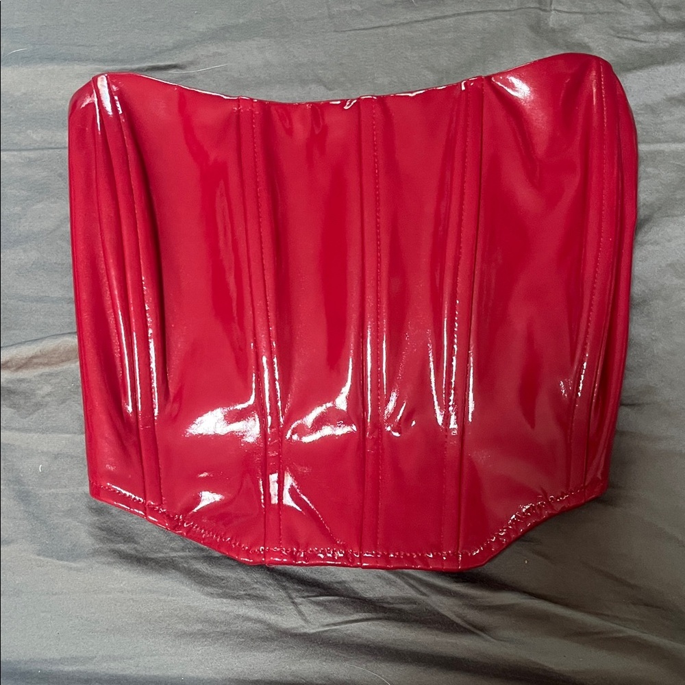 Garage Red Vinyl Crop Top